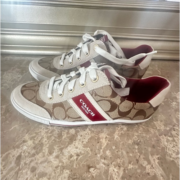 Coach Women's Sneakers - White and Brown new with box - Picture 3 of 10